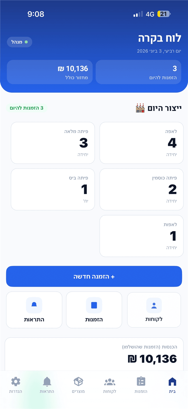 לוח הבקרה של מסדרים
